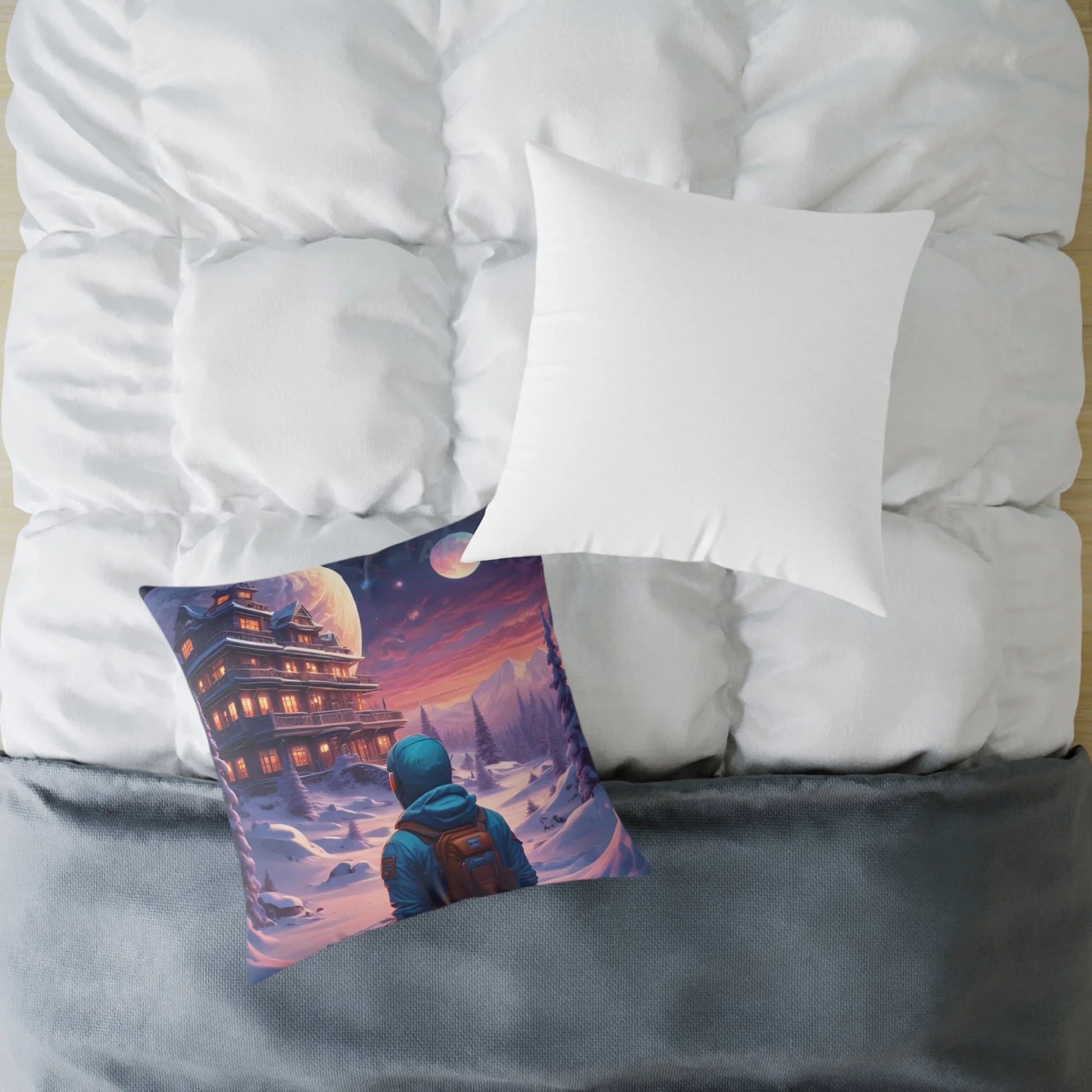 Cosmic Adventure Pillow Decorative Throw Cushion Celestial Decor Unique Home Accent Gift for Space Lovers Cozy