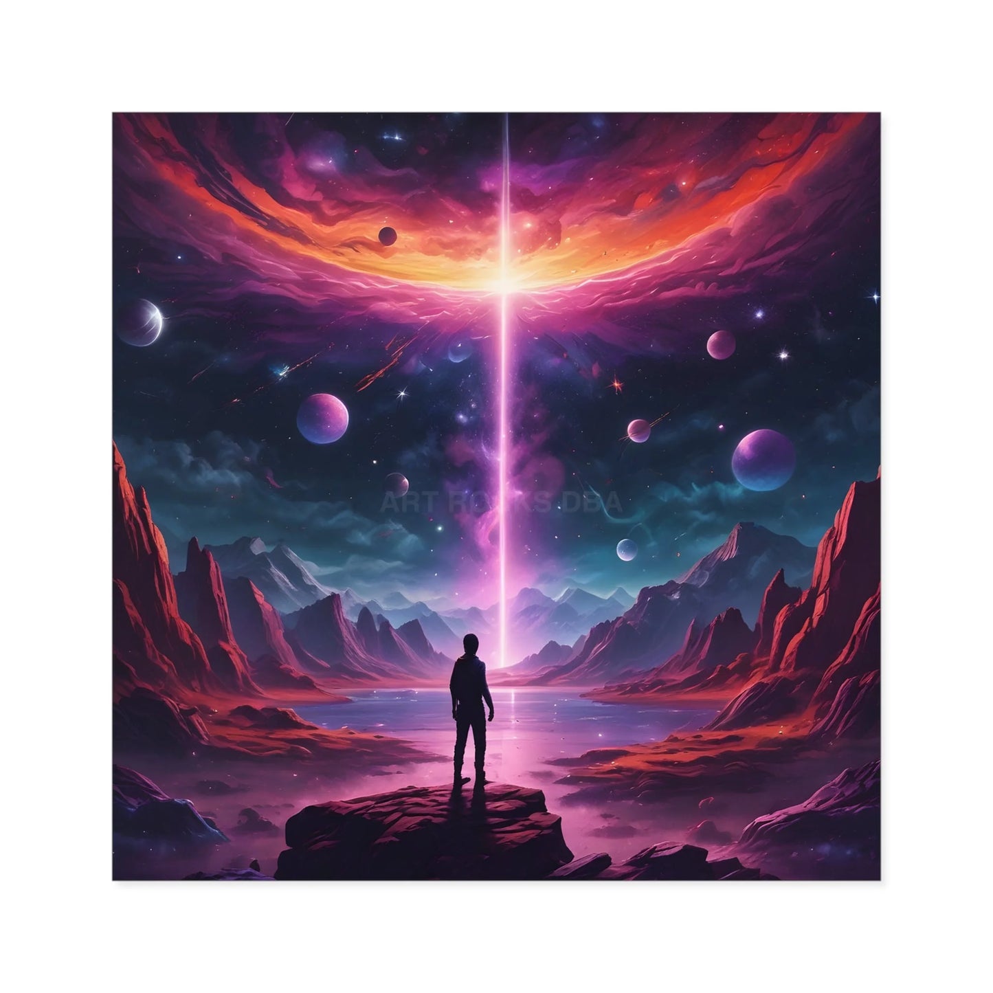Cosmic Adventure Stickers Space Art Decals for Home Decor Party Favors Gift Ideas Astronomy Lovers - Square / 4’’ × 4’’