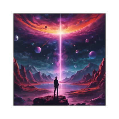 Cosmic Adventure Stickers Space Art Decals for Home Decor Party Favors Gift Ideas Astronomy Lovers - Square / 2’’ × 2’’