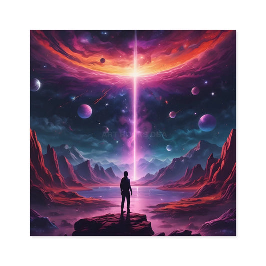 Cosmic Adventure Stickers Space Art Decals for Home Decor Party Favors Gift Ideas Astronomy Lovers - Square / 2’’ × 2’’