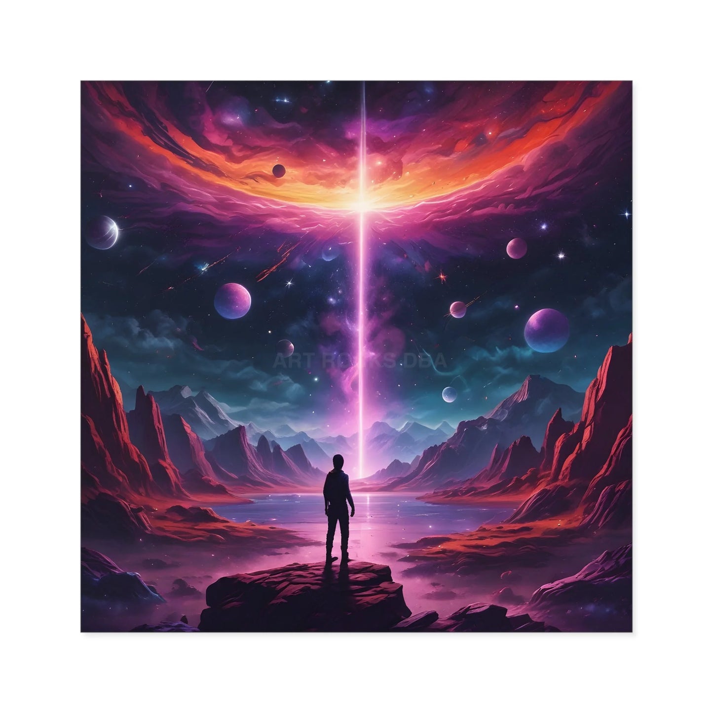 Cosmic Adventure Stickers Space Art Decals for Home Decor Party Favors Gift Ideas Astronomy Lovers - Square / 5’’ × 5’’
