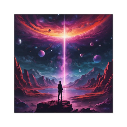 Cosmic Adventure Stickers Space Art Decals for Home Decor Party Favors Gift Ideas Astronomy Lovers - Square / 5’’ × 5’’