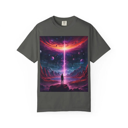 Cosmic Adventure T-shirt Unisex Graphic Tee Space Lover Gift Trendy Lightweight Shirt Universe Art Apparel Dreamy