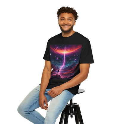 Cosmic Adventure T-shirt Unisex Graphic Tee Space Lover Gift Trendy Lightweight Shirt Universe Art Apparel Dreamy