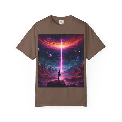 Cosmic Adventure T-shirt Unisex Graphic Tee Space Lover Gift Trendy Lightweight Shirt Universe Art Apparel Dreamy