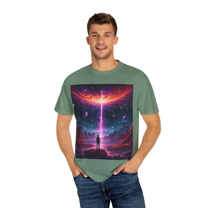 Cosmic Adventure T-shirt Unisex Graphic Tee Space Lover Gift Trendy Lightweight Shirt Universe Art Apparel Dreamy