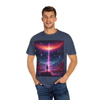 Cosmic Adventure T-shirt Unisex Graphic Tee Space Lover Gift Trendy Lightweight Shirt Universe Art Apparel Dreamy