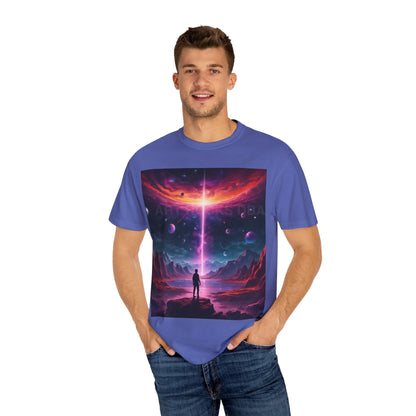 Cosmic Adventure T-shirt Unisex Graphic Tee Space Lover Gift Trendy Lightweight Shirt Universe Art Apparel Dreamy