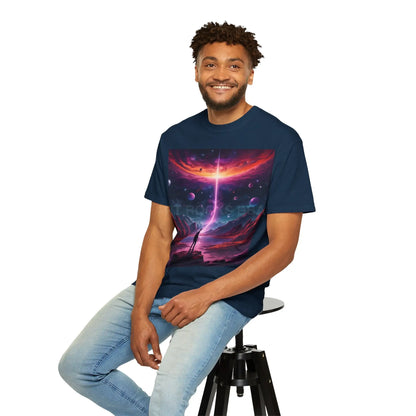 Cosmic Adventure T-shirt Unisex Graphic Tee Space Lover Gift Trendy Lightweight Shirt Universe Art Apparel Dreamy