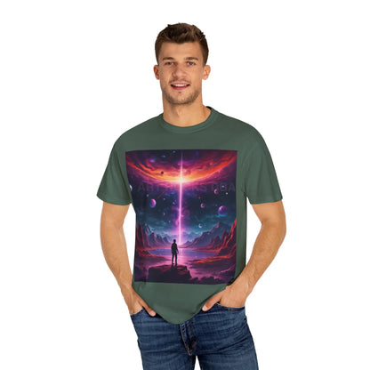 Cosmic Adventure T-shirt Unisex Graphic Tee Space Lover Gift Trendy Lightweight Shirt Universe Art Apparel Dreamy
