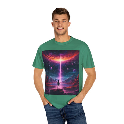 Cosmic Adventure T-shirt Unisex Graphic Tee Space Lover Gift Trendy Lightweight Shirt Universe Art Apparel Dreamy
