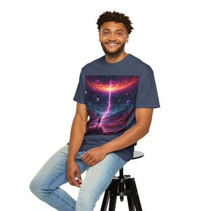 Cosmic Adventure T-shirt Unisex Graphic Tee Space Lover Gift Trendy Lightweight Shirt Universe Art Apparel Dreamy