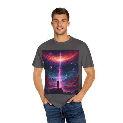 Cosmic Adventure T-shirt Unisex Graphic Tee Space Lover Gift Trendy Lightweight Shirt Universe Art Apparel Dreamy