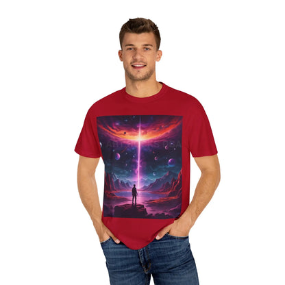 Cosmic Adventure T-shirt Unisex Graphic Tee Space Lover Gift Trendy Lightweight Shirt Universe Art Apparel Dreamy