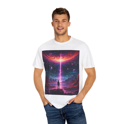 Cosmic Adventure T-shirt Unisex Graphic Tee Space Lover Gift Trendy Lightweight Shirt Universe Art Apparel Dreamy