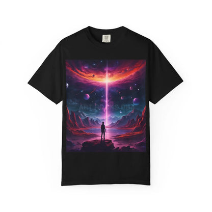 Cosmic Adventure T-shirt Unisex Graphic Tee Space Lover Gift Trendy Lightweight Shirt Universe Art Apparel Dreamy