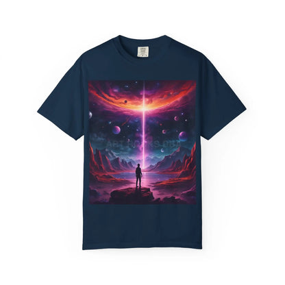 Cosmic Adventure T-shirt Unisex Graphic Tee Space Lover Gift Trendy Lightweight Shirt Universe Art Apparel Dreamy