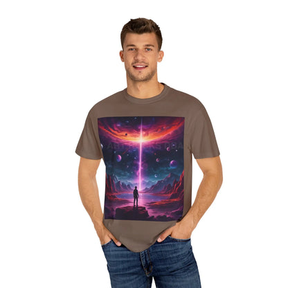 Cosmic Adventure T-shirt Unisex Graphic Tee Space Lover Gift Trendy Lightweight Shirt Universe Art Apparel Dreamy