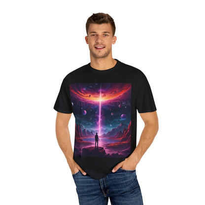 Cosmic Adventure T-shirt Unisex Graphic Tee Space Lover Gift Trendy Lightweight Shirt Universe Art Apparel Dreamy