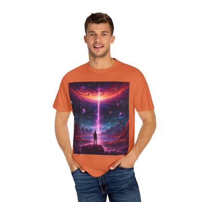 Cosmic Adventure T-shirt Unisex Graphic Tee Space Lover Gift Trendy Lightweight Shirt Universe Art Apparel Dreamy