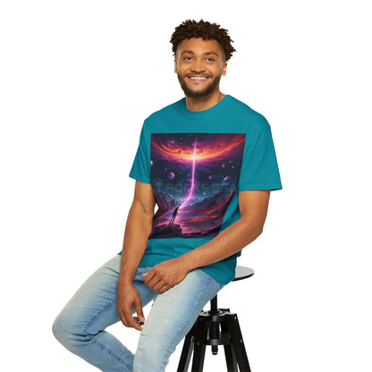Cosmic Adventure T-shirt Unisex Graphic Tee Space Lover Gift Trendy Lightweight Shirt Universe Art Apparel Dreamy