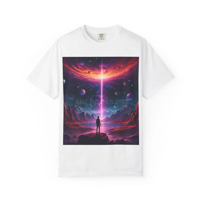Cosmic Adventure T-shirt Unisex Graphic Tee Space Lover Gift Trendy Lightweight Shirt Universe Art Apparel Dreamy