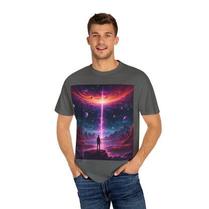 Cosmic Adventure T-shirt Unisex Graphic Tee Space Lover Gift Trendy Lightweight Shirt Universe Art Apparel Dreamy