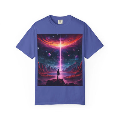 Cosmic Adventure T-shirt Unisex Graphic Tee Space Lover Gift Trendy Lightweight Shirt Universe Art Apparel Dreamy