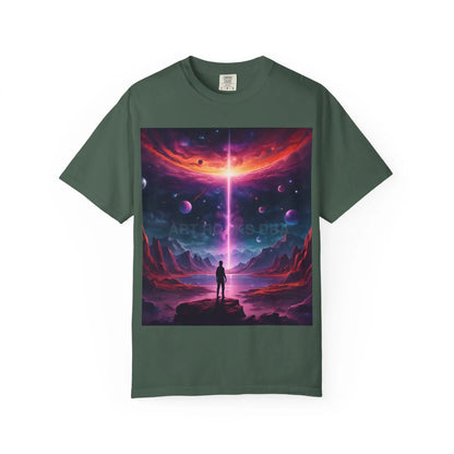 Cosmic Adventure T-shirt Unisex Graphic Tee Space Lover Gift Trendy Lightweight Shirt Universe Art Apparel Dreamy