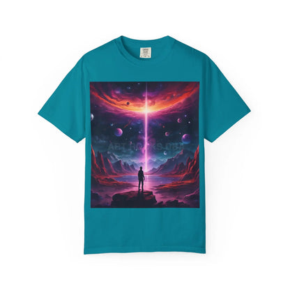 Cosmic Adventure T-shirt Unisex Graphic Tee Space Lover Gift Trendy Lightweight Shirt Universe Art Apparel Dreamy
