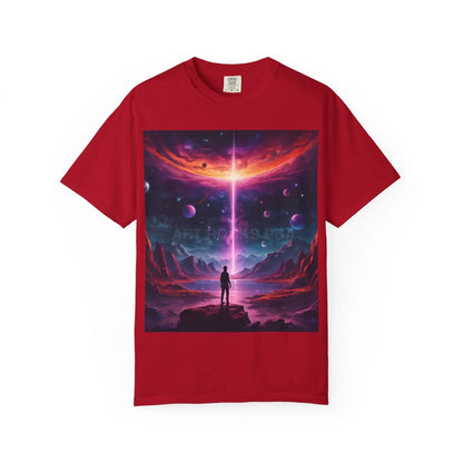 Cosmic Adventure T-shirt Unisex Graphic Tee Space Lover Gift Trendy Lightweight Shirt Universe Art Apparel Dreamy
