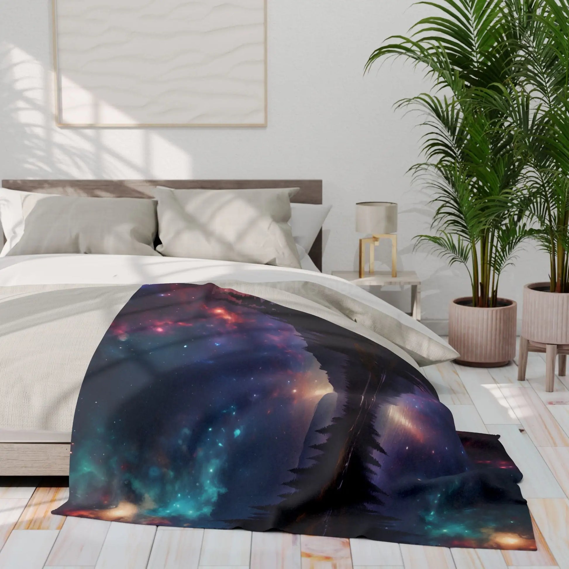 Cosmic Arctic Fleece Blanket - Starry Night Soft Throw Galaxy Home Decor Celestial Gift Cozy Homeware Stargazing