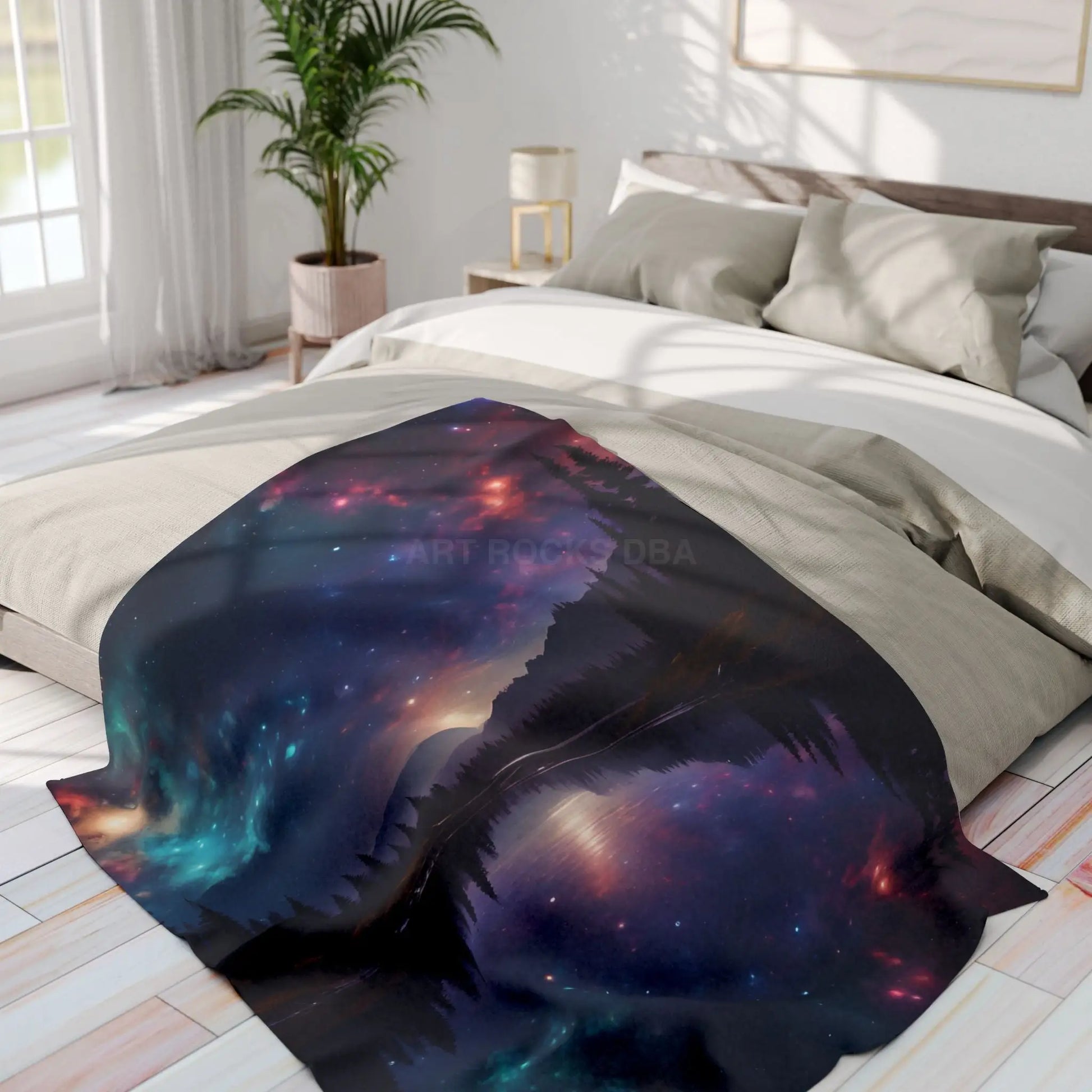 Cosmic Arctic Fleece Blanket - Starry Night Soft Throw Galaxy Home Decor Celestial Gift Cozy Homeware Stargazing