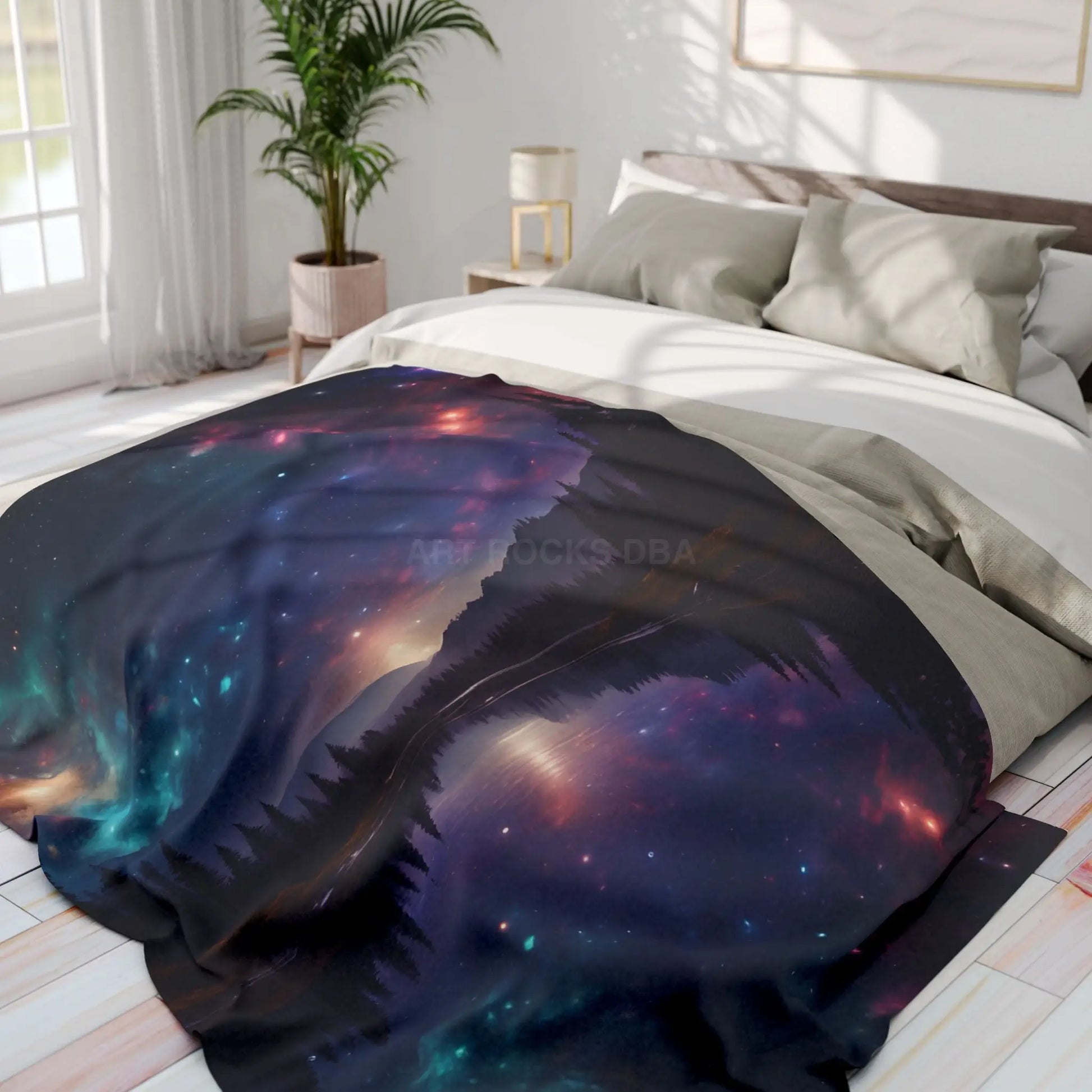 Cosmic Arctic Fleece Blanket - Starry Night Soft Throw Galaxy Home Decor Celestial Gift Cozy Homeware Stargazing