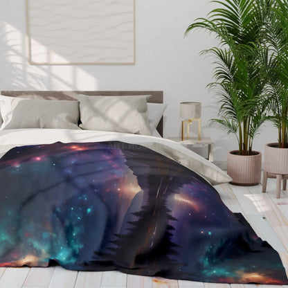 Cosmic Arctic Fleece Blanket - Starry Night Soft Throw Galaxy Home Decor Celestial Gift Cozy Homeware Stargazing