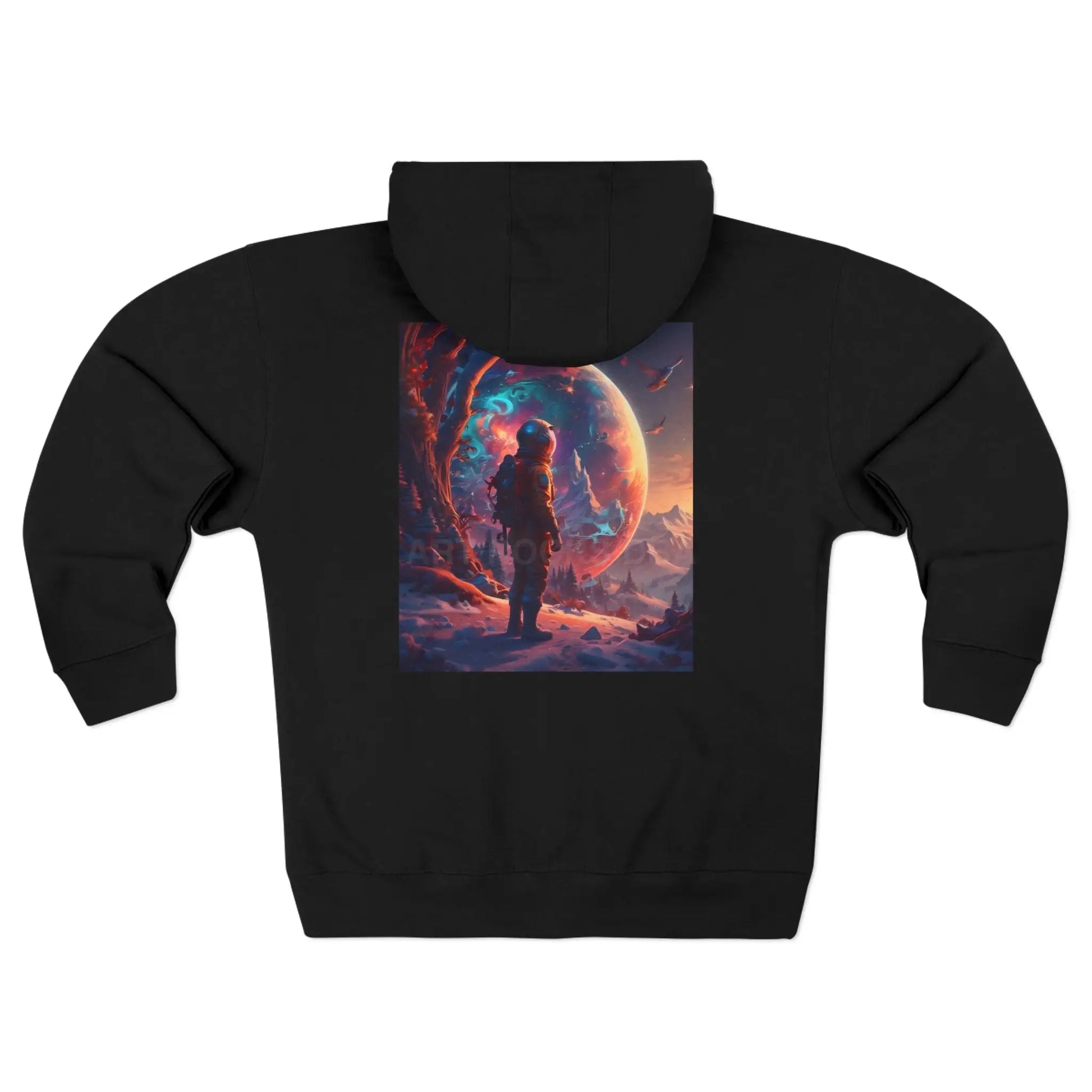 Cosmic Astronaut Back Zip-Up Hoodie - XS / Black - Hoodie
