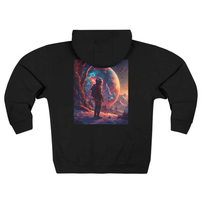 Cosmic Astronaut Back Zip-Up Hoodie - XS / Black - Hoodie