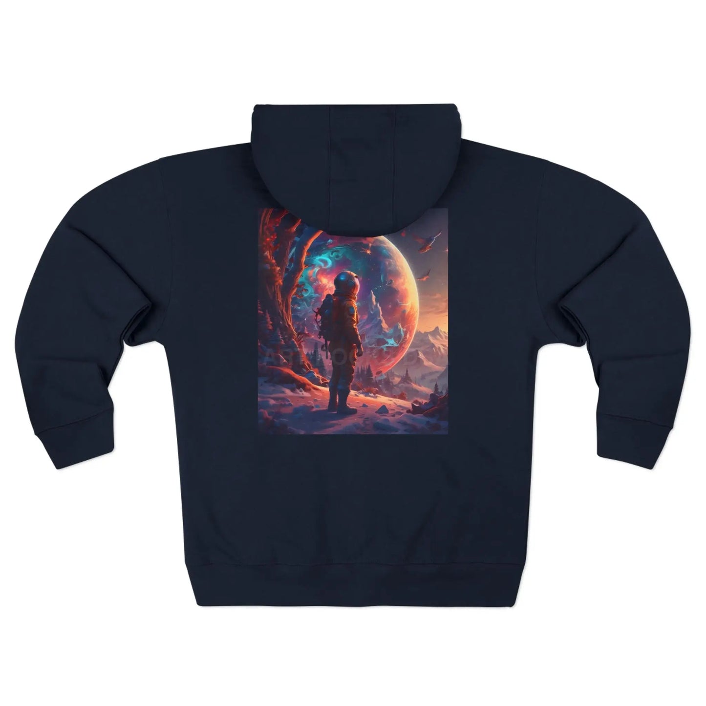 Cosmic Astronaut Back Zip-Up Hoodie - XS / Navy - Hoodie