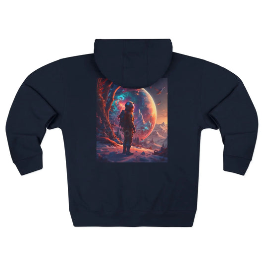 Cosmic Astronaut Back Zip-Up Hoodie - XS / Navy - Hoodie