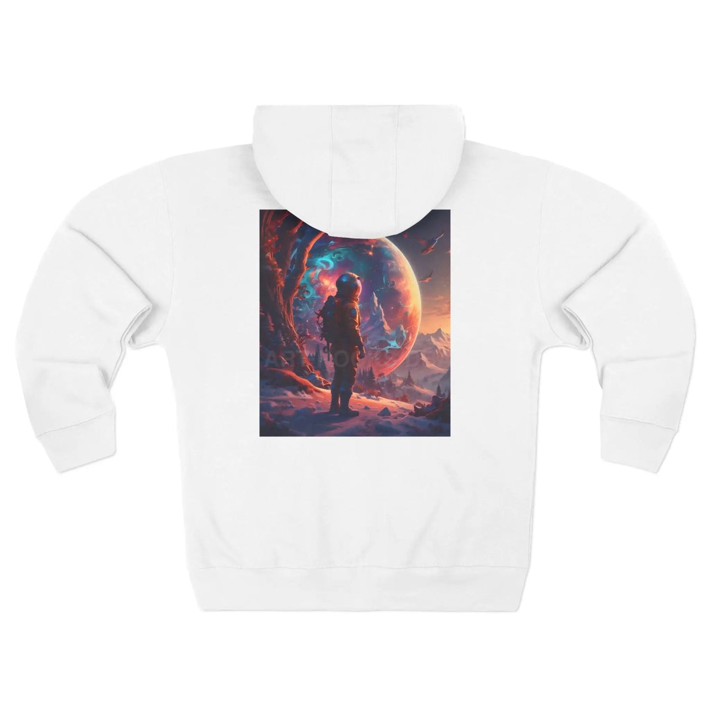 Cosmic Astronaut Back Zip-Up Hoodie - XS / White - Hoodie