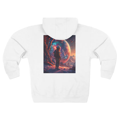 Cosmic Astronaut Back Zip-Up Hoodie - XS / White - Hoodie