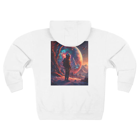 Cosmic Astronaut Back Zip-Up Hoodie - XS / White - Hoodie