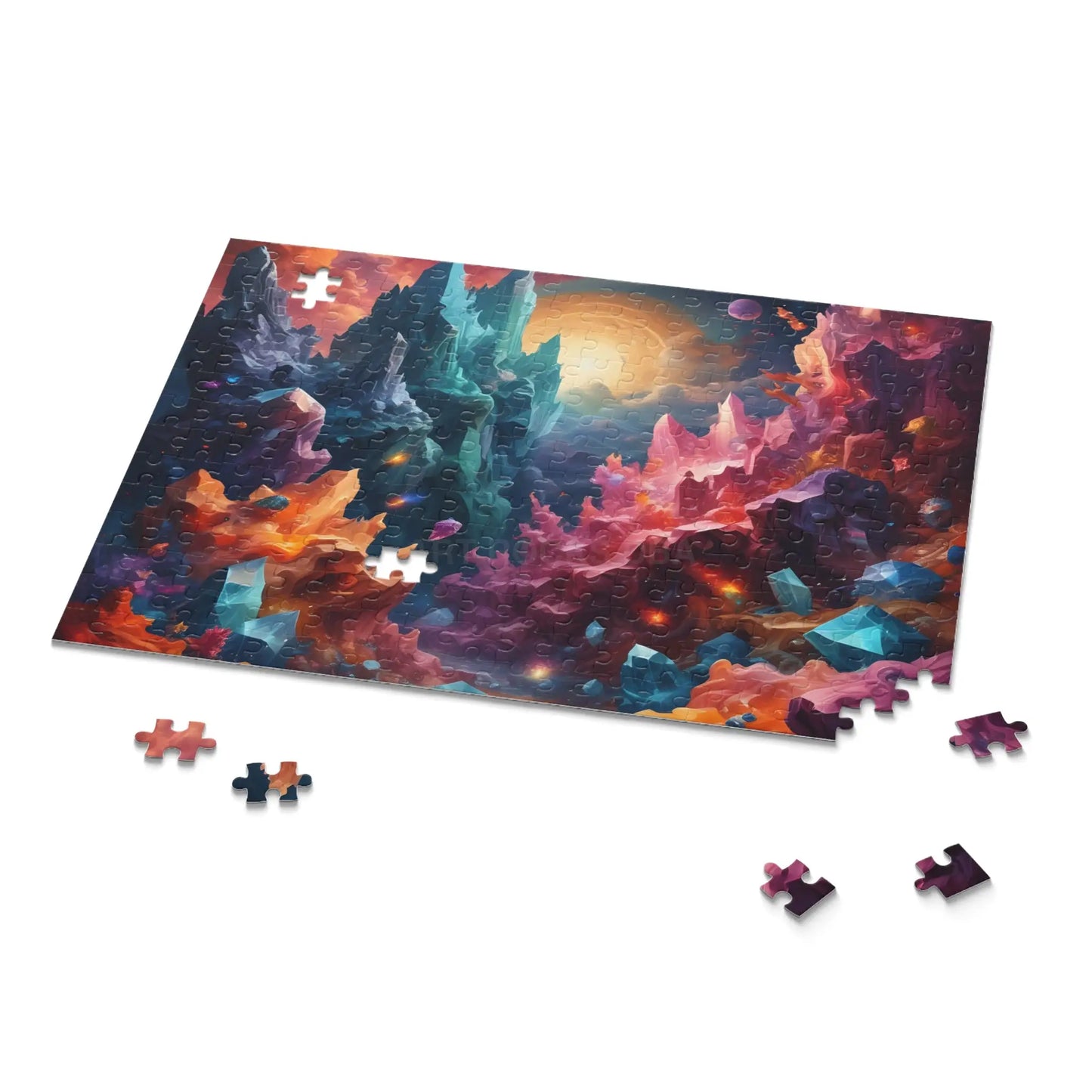 Cosmic Crystal Landscape Puzzle — Vibrant 120/252/500‑Piece Jigsaw - Puzzle
