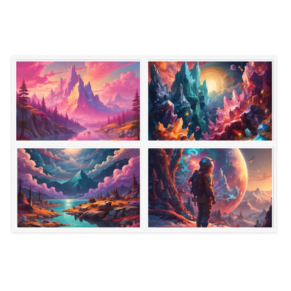 Cosmic Dreamer Sticker Sheets | Space Art Decor Astronaut & Mountain Stickers Planner Accessories Gift for Art Lovers