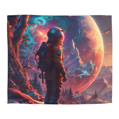Cosmic Dreams Microfiber Duvet Cover - Space Art Bedroom Decor Astronaut Theme Unique Gift Galaxy Bedding - King
