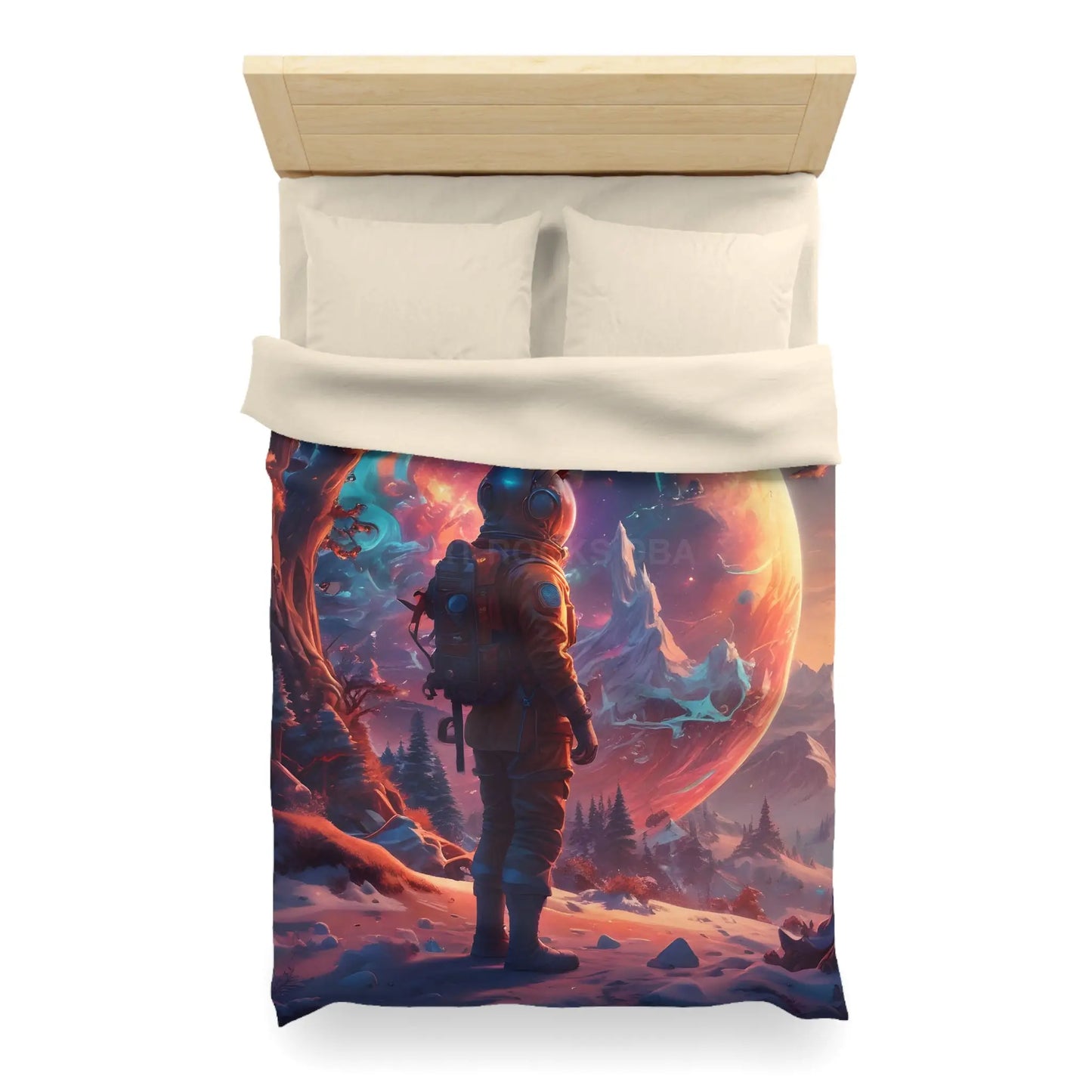 Cosmic Dreams Microfiber Duvet Cover - Space Art Bedroom Decor Astronaut Theme Unique Gift Galaxy Bedding - Twin XL