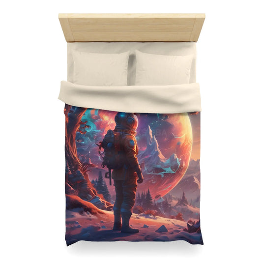 Cosmic Dreams Microfiber Duvet Cover - Space Art Bedroom Decor Astronaut Theme Unique Gift Galaxy Bedding - Twin XL