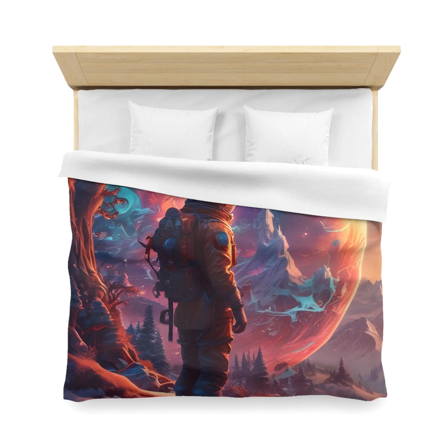 Cosmic Dreams Microfiber Duvet Cover - Space Art Bedroom Decor Astronaut Theme Unique Gift Galaxy Bedding - Home Decor