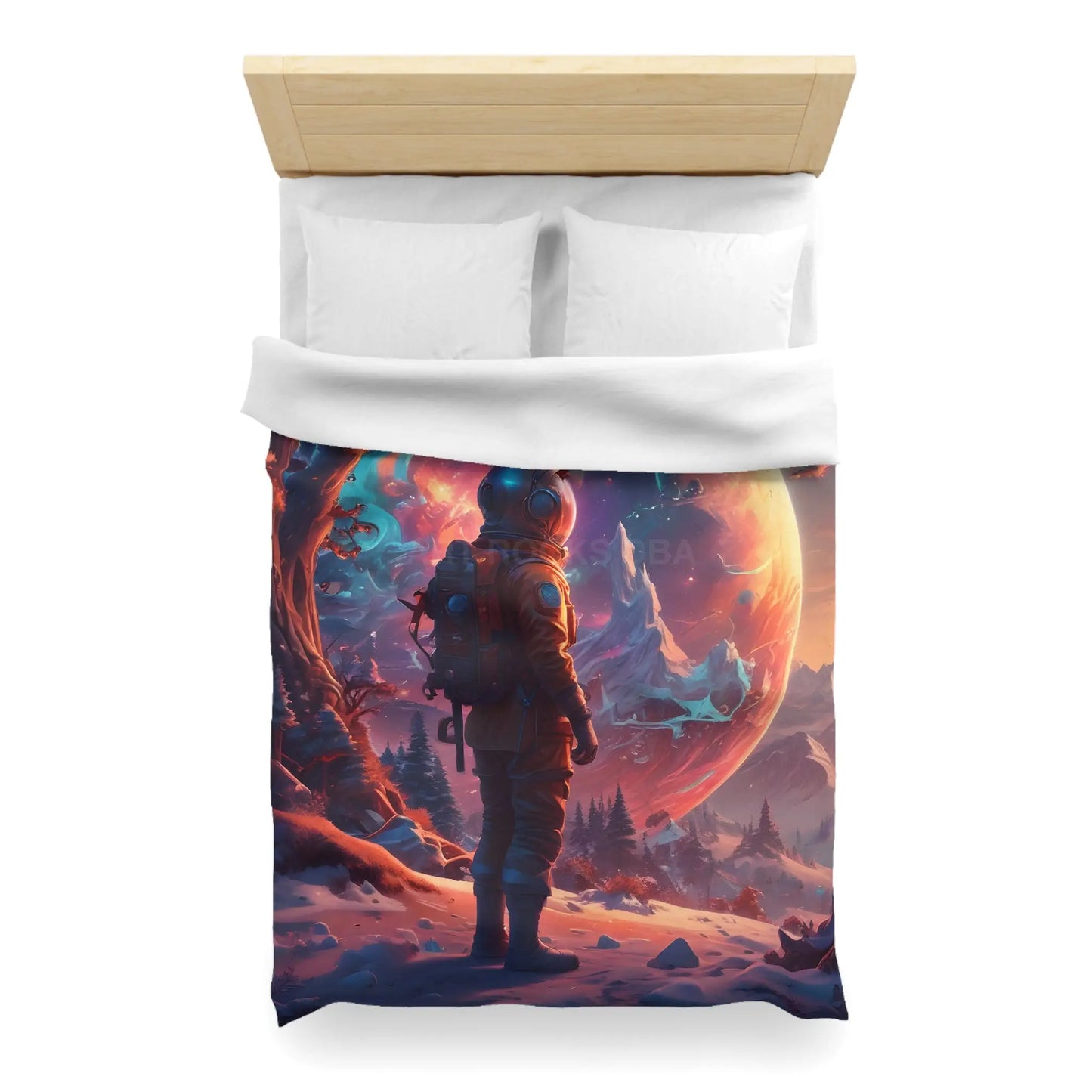 Cosmic Dreams Microfiber Duvet Cover - Space Art Bedroom Decor Astronaut Theme Unique Gift Galaxy Bedding - Home Decor