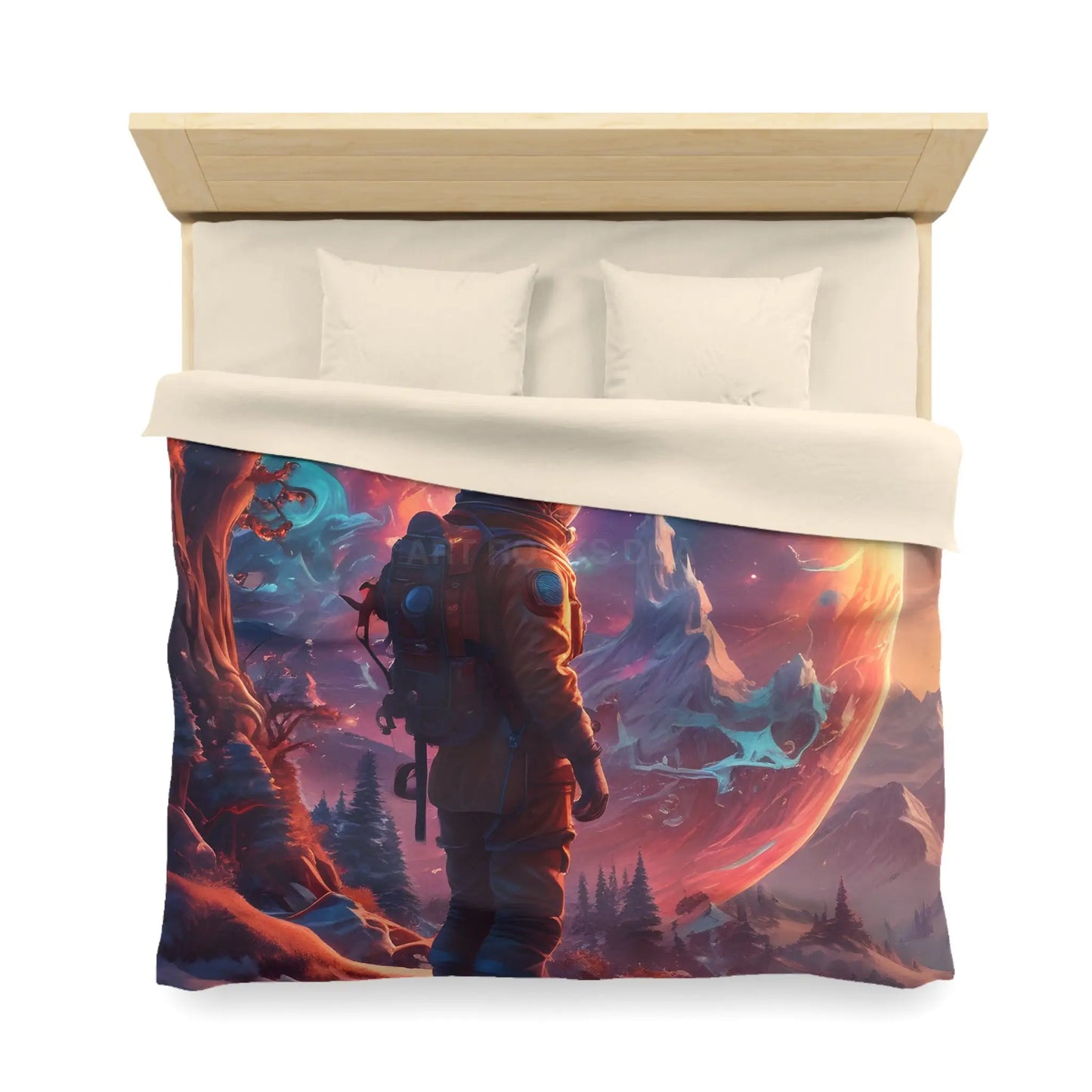 Cosmic Dreams Microfiber Duvet Cover - Space Art Bedroom Decor Astronaut Theme Unique Gift Galaxy Bedding - Home Decor